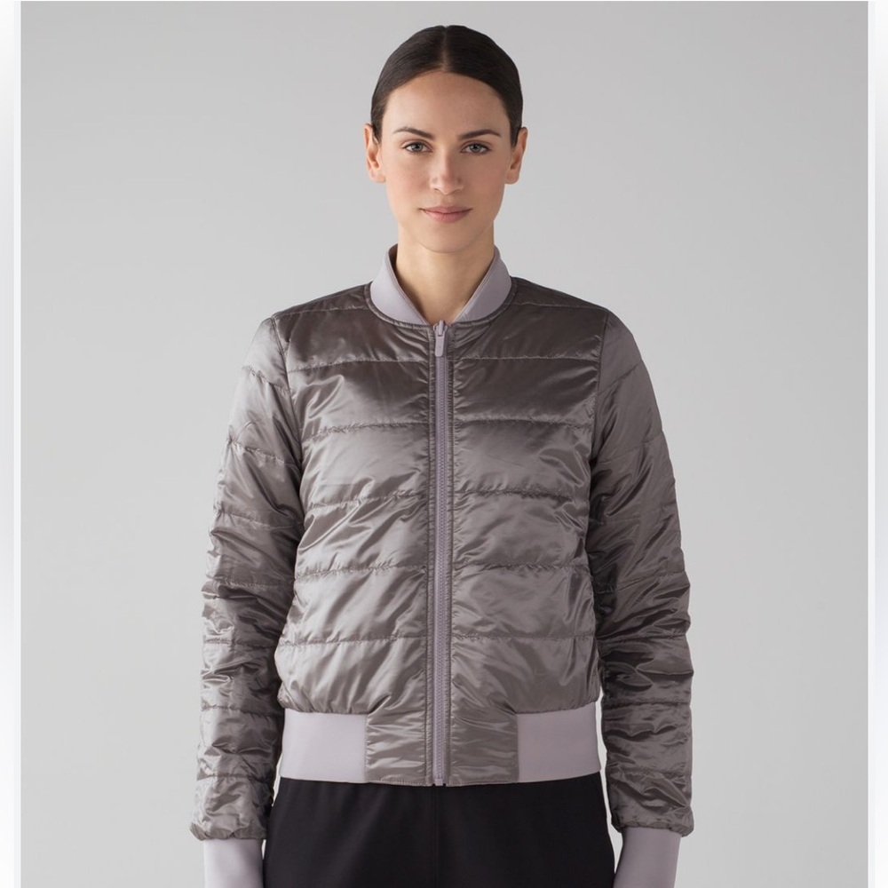 lululemon Women's Non-Stop Bomber Jacket - Dark Chrome - Size 4 - Reversible